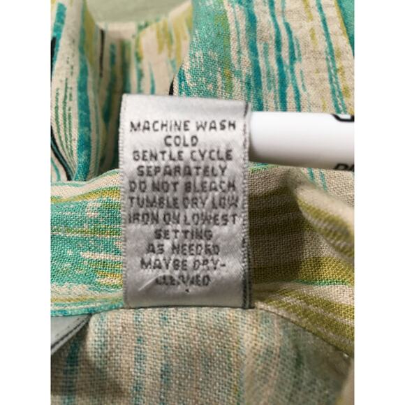 Vintage Chico's Size 0 (S) Rayon & Linen Crop Jacket Long Sleeves & Brass Button - Picture 4 of 5